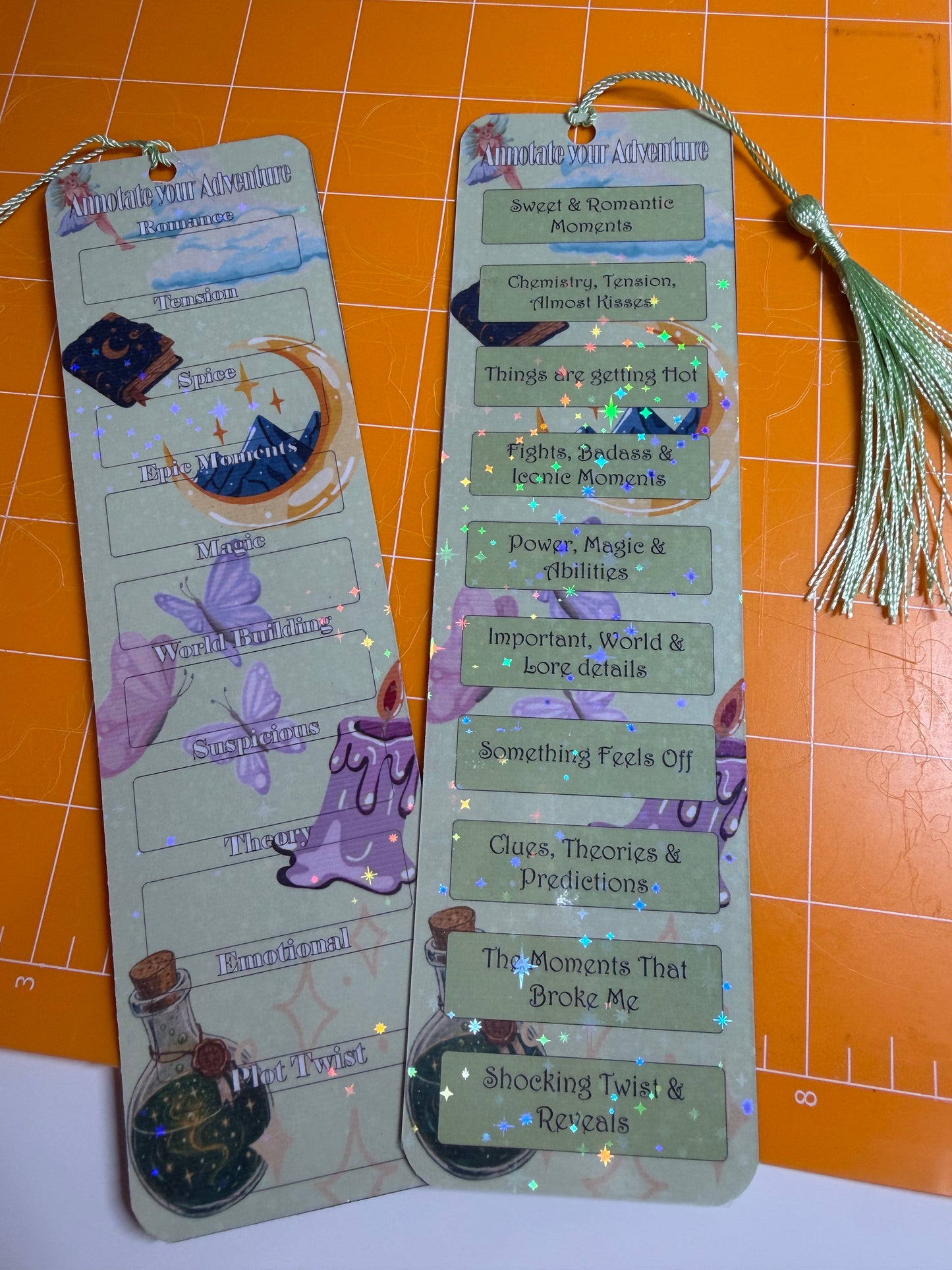 Reversible Annotation Bookmark | Fantasy Romance Reading Tracker | Double Sided Book Bookmark | Bookish Gift for Readers